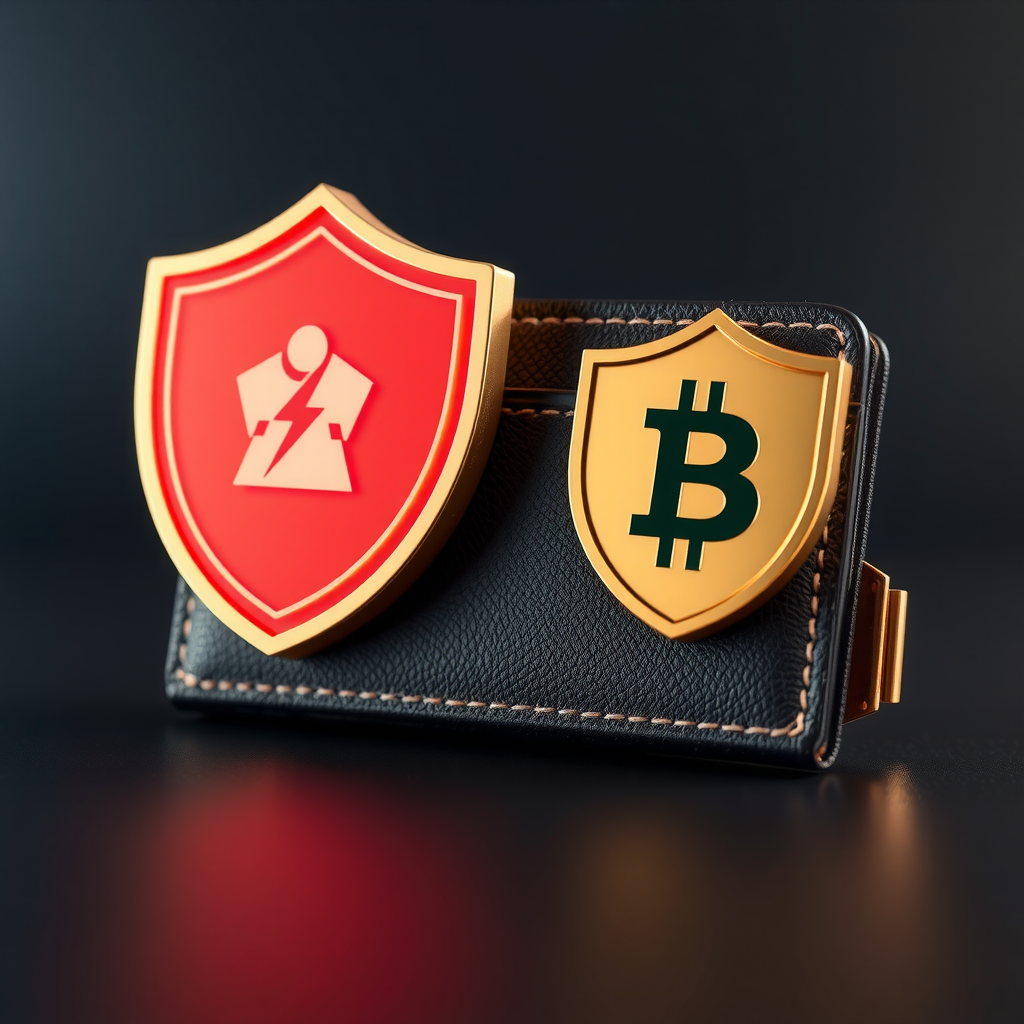 Digitale Geldbörse mit Sicherheitsschild, das die neuen Schutzmaßnahmen für Krypto-Nutzer unter MiCA symbolisiert